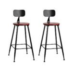 Artiss 2x Bar Stools Vintage Metal Chairs - Image 8