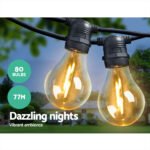 77m LED Festoon String Lights Outdoor Christmas Decorations Wedding Garden Party - Image 3