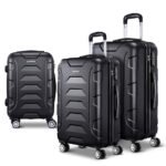 Wanderlite 3Set 20-24-28 Inch Luggage with TSA Lock Spinner Carry On Hard Shell Travel Suitcase Luggage Case Black - Image 8