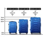 Wanderlite 3Set 20-24-28 Inch Luggage with TSA Lock Spinner Carry On Hard Shell Travel Suitcase Luggage Case Blue - Image 2