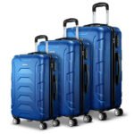 Wanderlite 3Set 20-24-28 Inch Luggage with TSA Lock Spinner Carry On Hard Shell Travel Suitcase Luggage Case Blue - Image 3