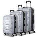 Wanderlite 3Set 20-24-28 Inch Luggage with TSA Lock Spinner Carry On Hard Shell Travel Suitcase Luggage Case Silver - Image 3
