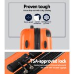 Wanderlite 20-24-28 Inch Luggage 3Set with TSA Lock Spinner Carry On Hard Shell Travel Suitcase Luggage Case Orange - Image 4