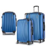 Wanderlite 3 Set Luggage 20-24-28 Inch with Zipper Lock Carry On Hard Shell Travel Suitcase Luggage Case Blue - Image 8