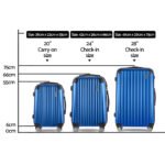 Wanderlite 3 Set Luggage 20-24-28 Inch with Zipper Lock Carry On Hard Shell Travel Suitcase Luggage Case Blue - Image 2