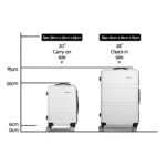 Wanderlite 20" 28" Luggage with TSA Lock Spinner Travel Suitcase Carry On Hard Shell Luggage Case White - Image 2