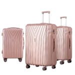 Wanderlite 3 Set Luggage 20-24-28 Inch Suitcase with TSA Lock Carry On Hard Shell Travel Luggage Organiser Case Pink - Image 7