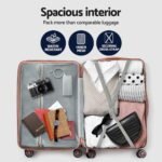 Wanderlite 3 Set Luggage 20-24-28 Inch Suitcase with TSA Lock Carry On Hard Shell Travel Luggage Organiser Case Pink - Image 6