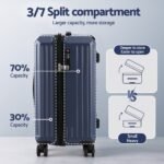 Wanderlite 2pcs Trunk Luggage Suitcase Travel Carry On TSA Lock 12" 20" Navy - Image 4