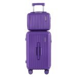 Wanderlite 2pcs Trunk Luggage Suitcase Travel Carry On TSA Lock 12" 20" Purple - Image 3