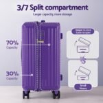 Wanderlite 2pcs Trunk Luggage Suitcase Travel Carry On TSA Lock 12" 20" Purple - Image 4
