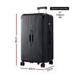 Wanderlite 32" Trunk Luggage Suitcase Travel 5 Wheels Type-C Port TSA Black - Image 2