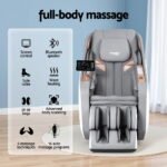 Livemor Massage Chair Electric Recliner Double Core Mechanism Massager ROWA White - Image 4