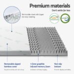 Giselle Bedding 8cm Memory Foam Mattress Topper 7-Zone Graphite Queen - Image 5