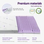 Giselle 8cm Memory Foam Mattress Topper Lavender Infused Bamboo Cover 7-Zone Queen - Image 5