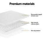 Giselle Bedding Memory Foam Mattress Topper 7-Zone Airflow Pad 8cm Queen White - Image 4