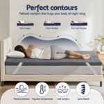 Giselle 8cm Memory Foam Mattress Topper Gel Dual Layer Foam Bamboo Queen - Image 4