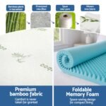 Giselle 8cm Memory Foam Mattress Topper Gel Egg Crate Foam Bamboo Queen - Image 6