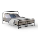 Artiss Bed Frame Metal Bed Frame LEO - Double (Black) - Image 7