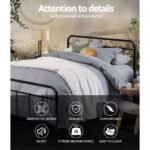 Artiss Bed Frame Metal Bed Frame LEO - Double (Black) - Image 4