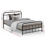 Artiss Bed Frame Metal Bed Frame LEO - King Single(Black) - Image 2