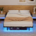 Artiss Double Bed Frame,Floating Metal Bed Frame with Smart LED Lights - Sturdy Metal Platform Bed Base, Silent Design, Tool-Free Assembly, 300KG Capacity for Home/Hotel/Master Bedroom​ - Image 7