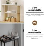 Artiss Console Table Marble Effect White&Gold - Image 6