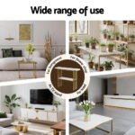 Artiss Console Table Marble Effect White&Gold - Image 7