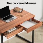 Artiss Computer Desk Drawer Storage Walnut 100CM - Image 5