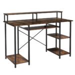 Artiss Computer Desk Laptop Desks Home Office Study Table Open Shelf Brown 120CM