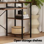 Artiss Computer Desk Laptop Desks Home Office Study Table Open Shelf Brown 120CM - Image 6