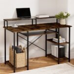 Artiss Computer Desk Laptop Desks Home Office Study Table Open Shelf Brown 120CM - Image 7