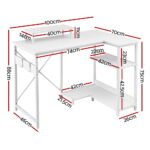 Artiss Computer Desk L-Shape Home Office Study Table Open Shelves White 100CM - Image 2