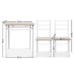 Artiss Dining Table And Chairs Set fo 3 Oak - Image 2