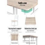 Artiss Dining Table And Chairs Set fo 3 Oak - Image 6