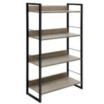 Artiss Bookshelf 4 Tiers - NOE Black and Oak - Image 3