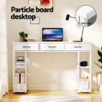 Artiss Computer Desk Drawer Shelves Study Table 120CM White - Image 5