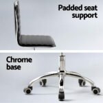 Artiss Computer Desk Office Chair PU Leather Set Foldable Home Study Table Black - Image 6