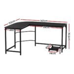 Artiss Computer Desk L-Shape CPU Stand Black 147CM - Image 2
