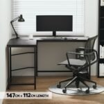Artiss Computer Desk L-Shape CPU Stand Black 147CM - Image 5