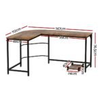 Artiss Computer Desk L-Shape CPU Stand Brown 147CM - Image 2