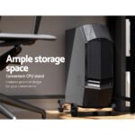 Artiss Computer Desk L-Shape CPU Stand Brown 147CM - Image 7