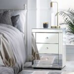 Artiss Bedside Table 3 Drawers Mirrored - PRESIA Silver - Image 7