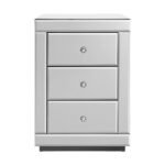 Artiss Set of 2 Bedside Table 3 Drawers Mirrored Glass - PRESIA Silver - Image 3