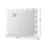 Embellir Makeup Mirror 80x60cm Hollywood Vanity with LED Light Tabletop White - Image 2