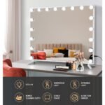 80x65cm Embellir Makeup Mirror Hollywood Vanity with LED Light White Frame - Image 4