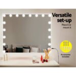 80x65cm Embellir Makeup Mirror Hollywood Vanity with LED Light White Frame - Image 6
