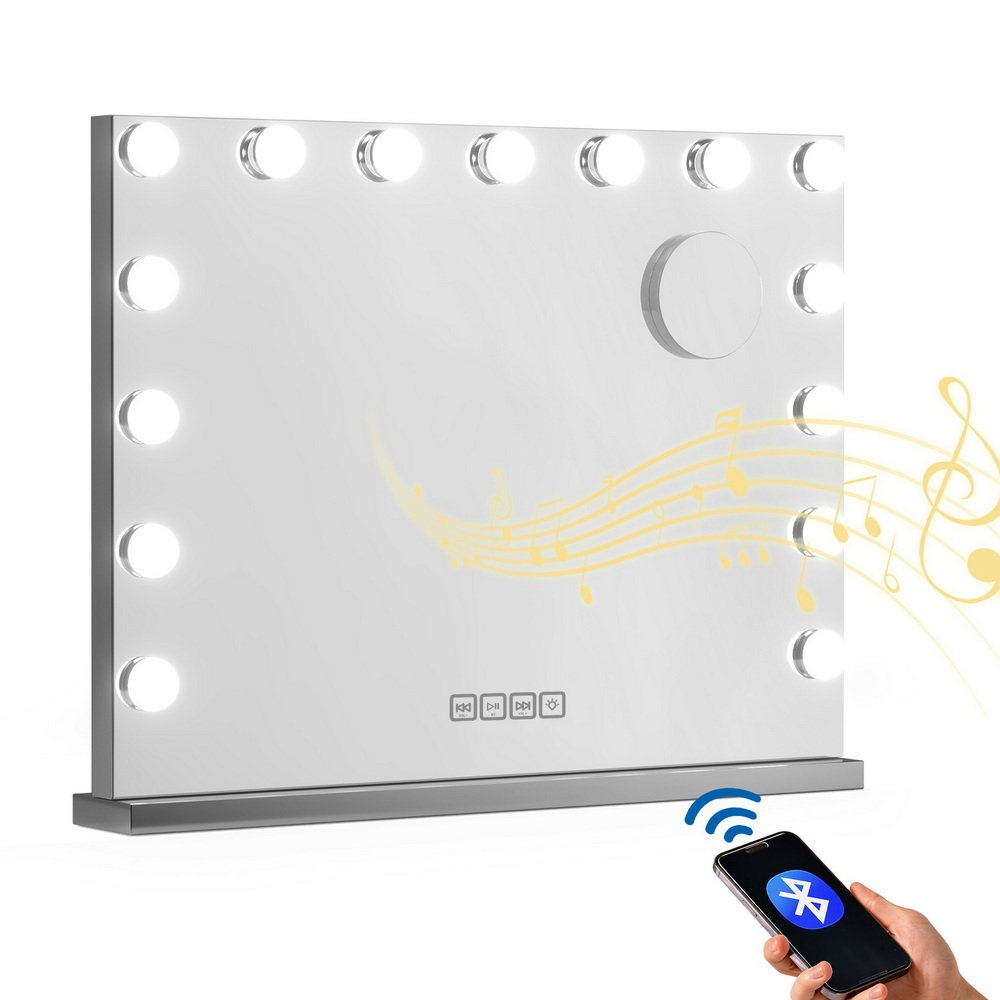 MM-E-FRAMELS-5846-GS-BT-202511271828-00.jpg Embellir Bluetooth Makeup Mirror 58x46cm Hollywood Vanity with LED Light Wall - Image 1