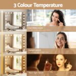 80x65cm Embellir Makeup Mirror Hollywood Vanity with LED Light Silver Legs - Image 4