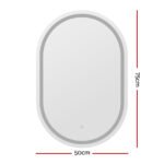 Embellir LED Wall Mirror With Light 50X75CM Bathroom Decor Oval Mirrors Vanity - Image 2